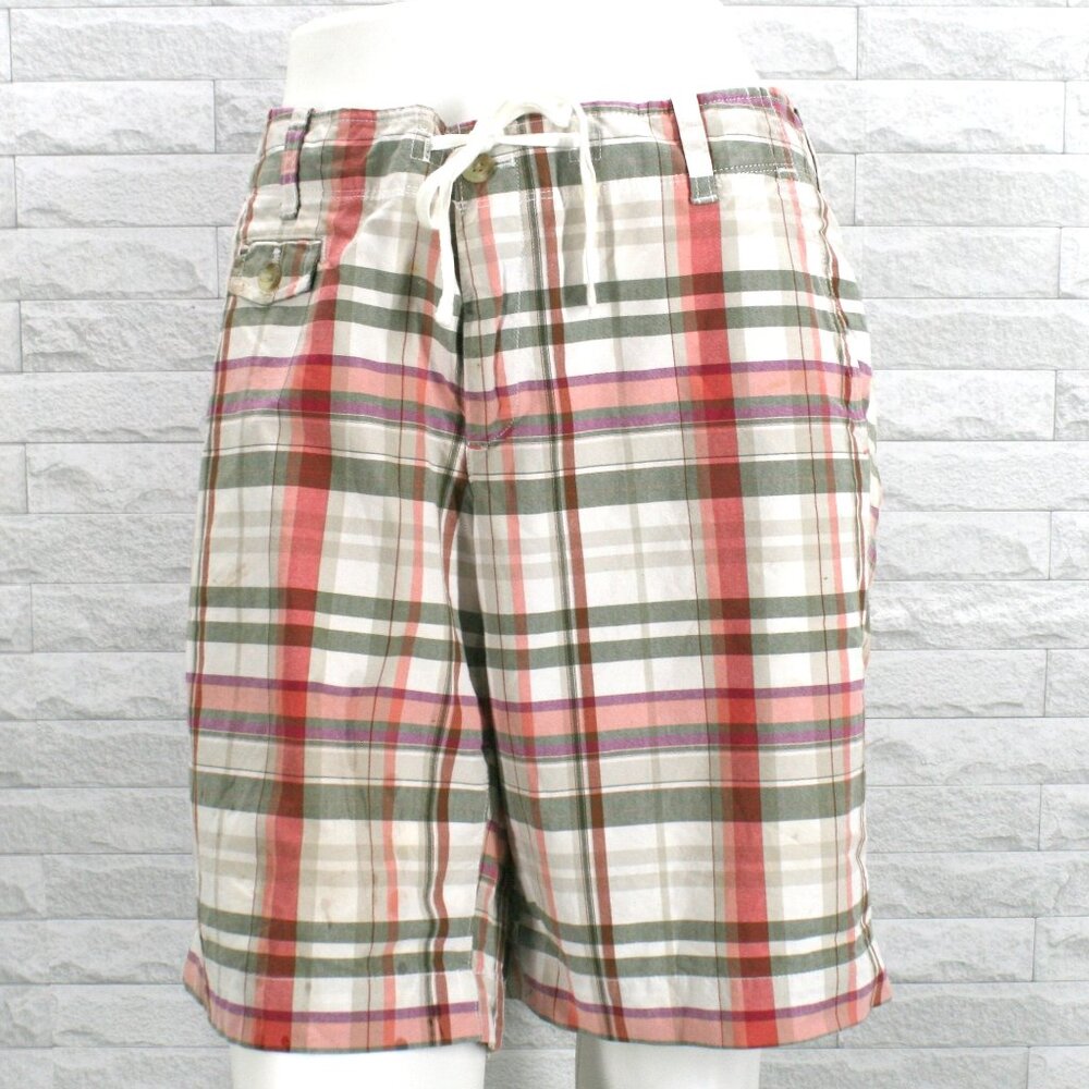 EDDIE BAUER Shorts Plaid Bermuda High Waisted Print Golf Plus Size 14